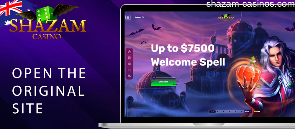 Open the original site of Shazam Casino