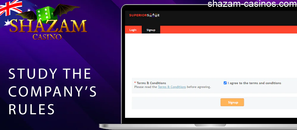 Study the Shazam rules and confirm your agreement