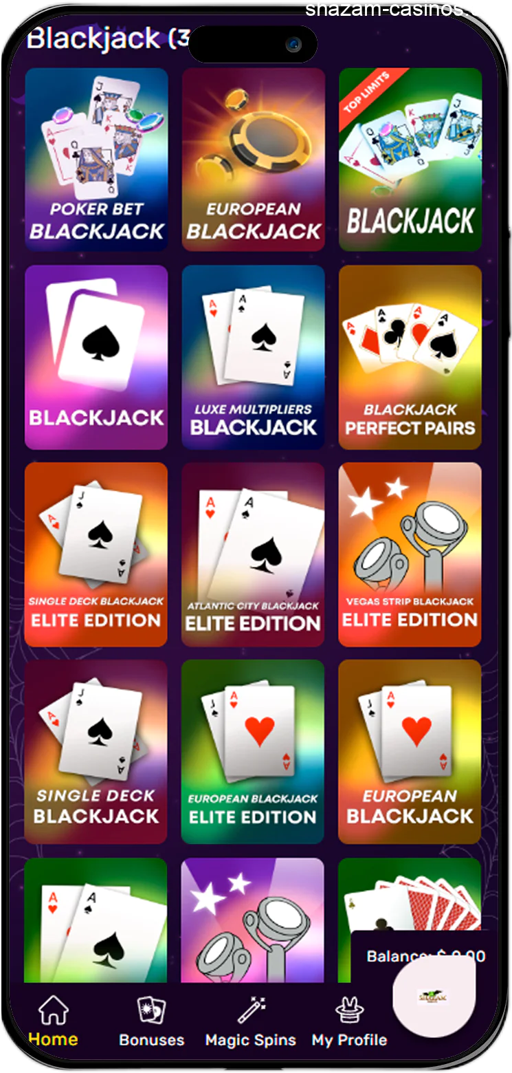 Screen Shazam Casino Blackjack