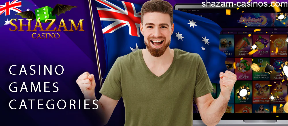 You will find a menu with diverse genres in Shazam casino