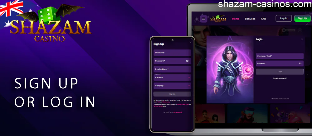 Sign up or log in Shazam