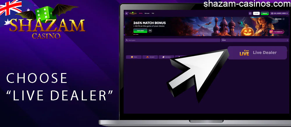 Shazam casino “Live Dealer”