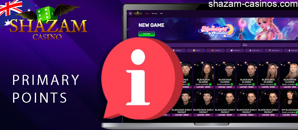 Information about the Shazam Live Casino