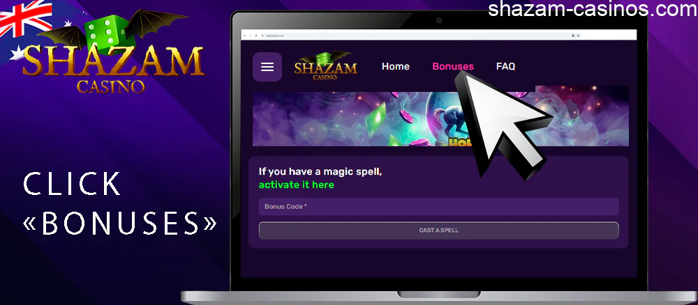 Claim a bonus in Shazam casino