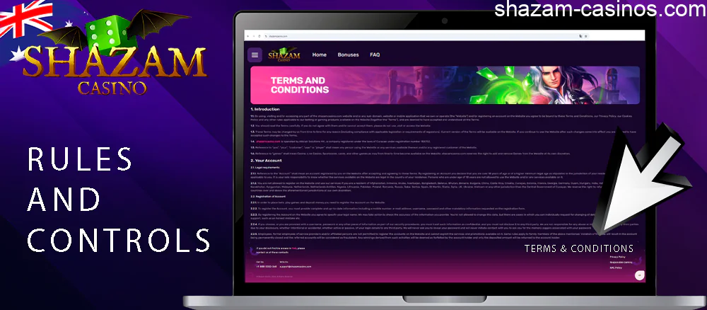 Shazam casino rules and controls