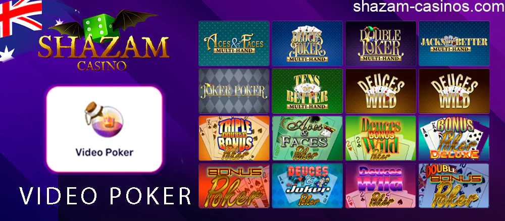 Play Video Poker Shazam