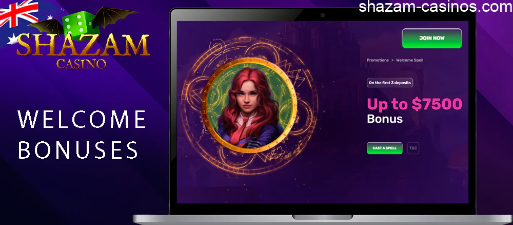 Shazam casino greeting package