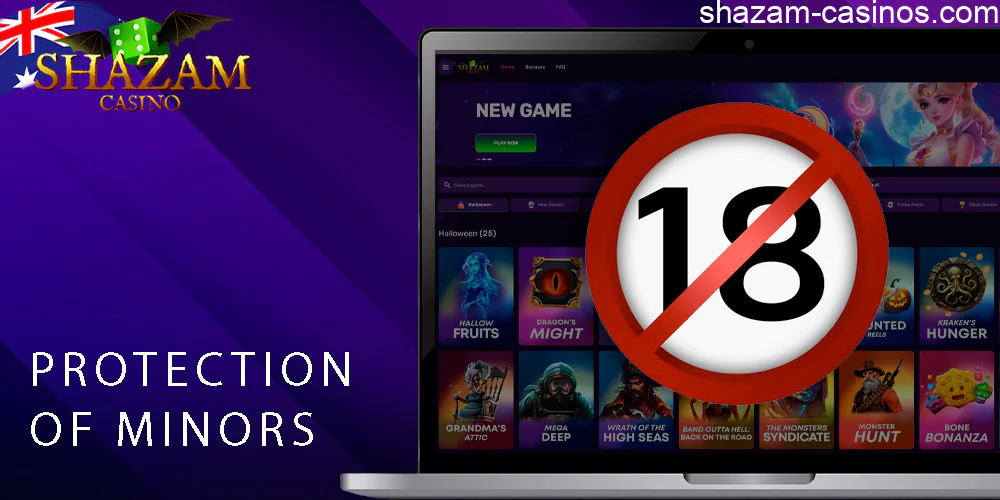 Shazam Casino Australia does not allow anyone under the age of 18 to play