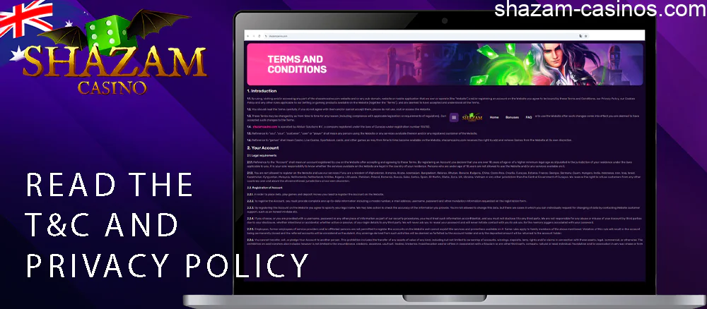 Shazam T&C and Privacy Policy