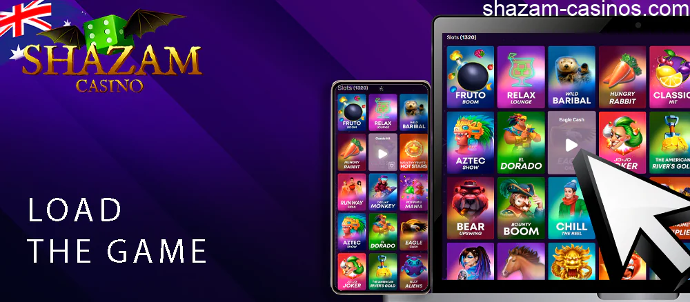 Load the game in Shazam casino