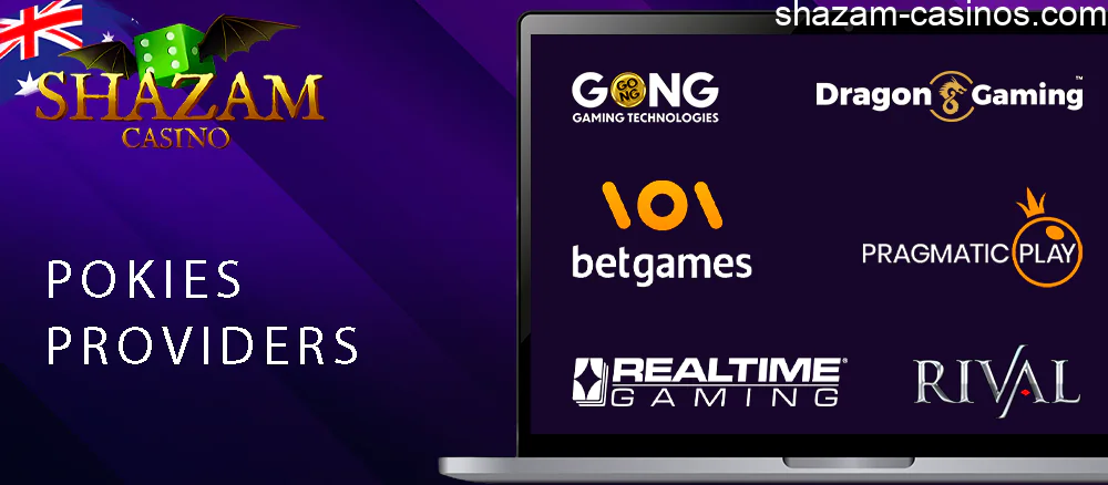 Pokies providers on Shazam Casino