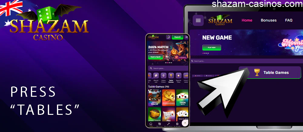 Shazam table game lobby