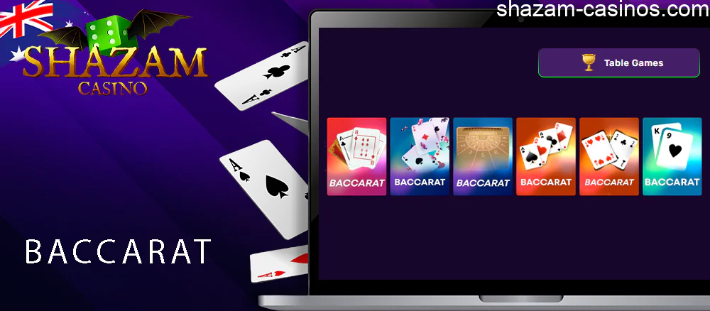Baccarat is a card game in Shazam