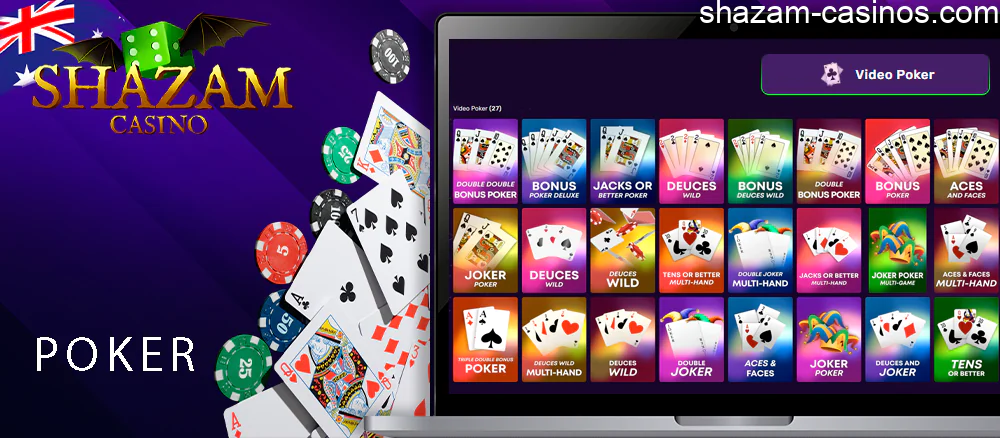 Poker in Shazam casino