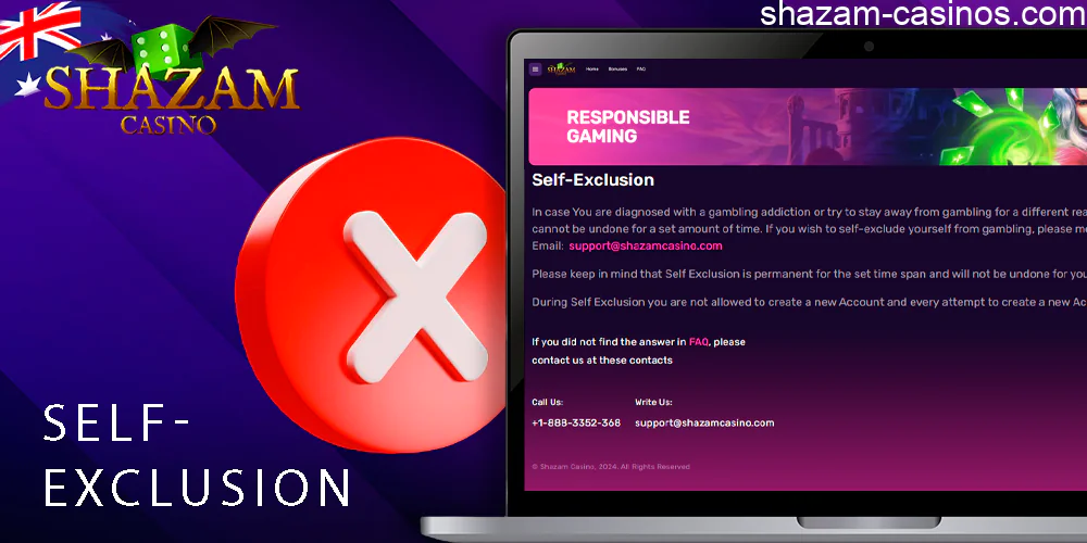 The self-exclusion service is for those who been diagnosed with a gambling addiction Shazam